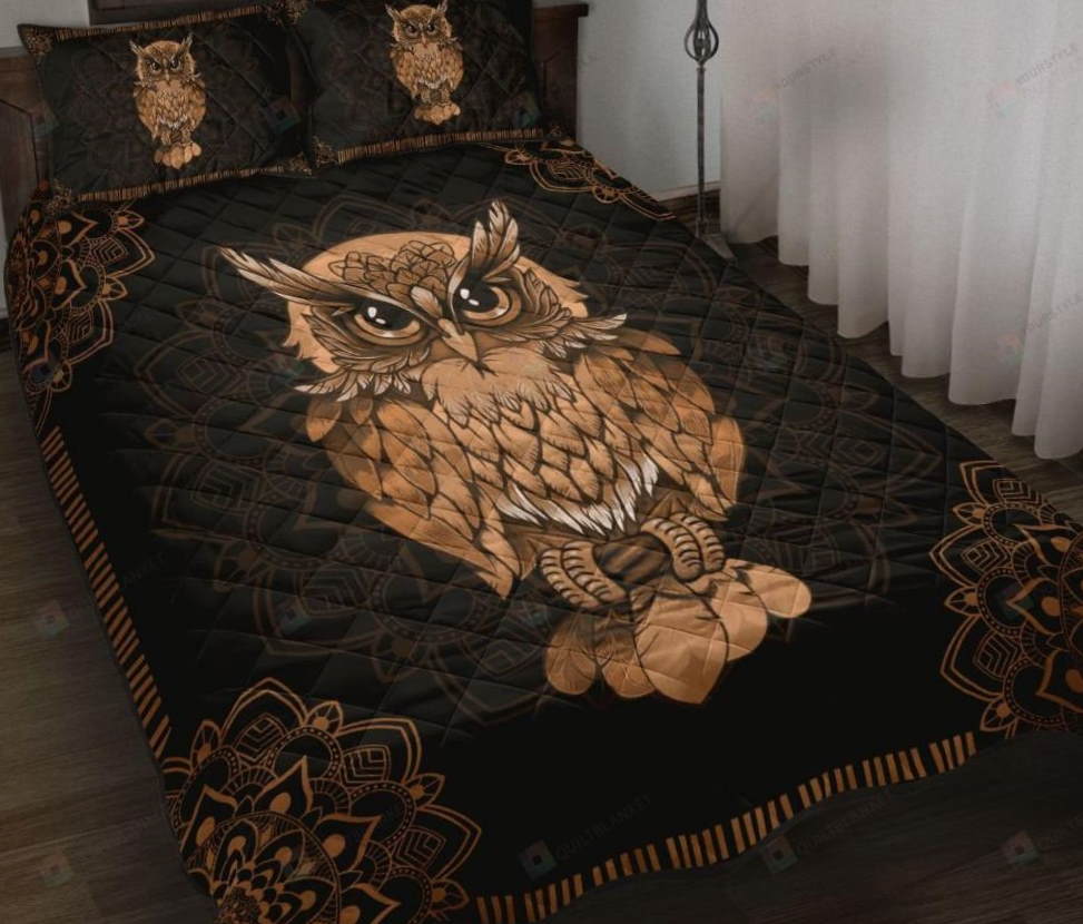 Brown Owl Mandala Pattern 3D Bedding Set