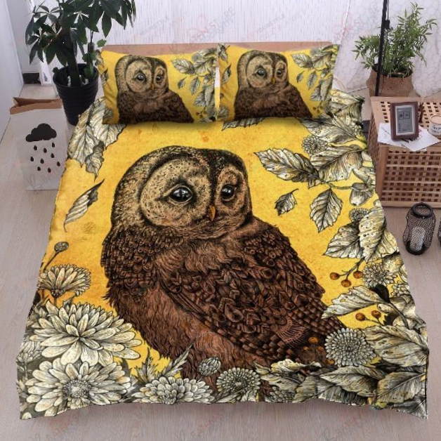 Brown Owl Printed Spread 3D Bedding Set