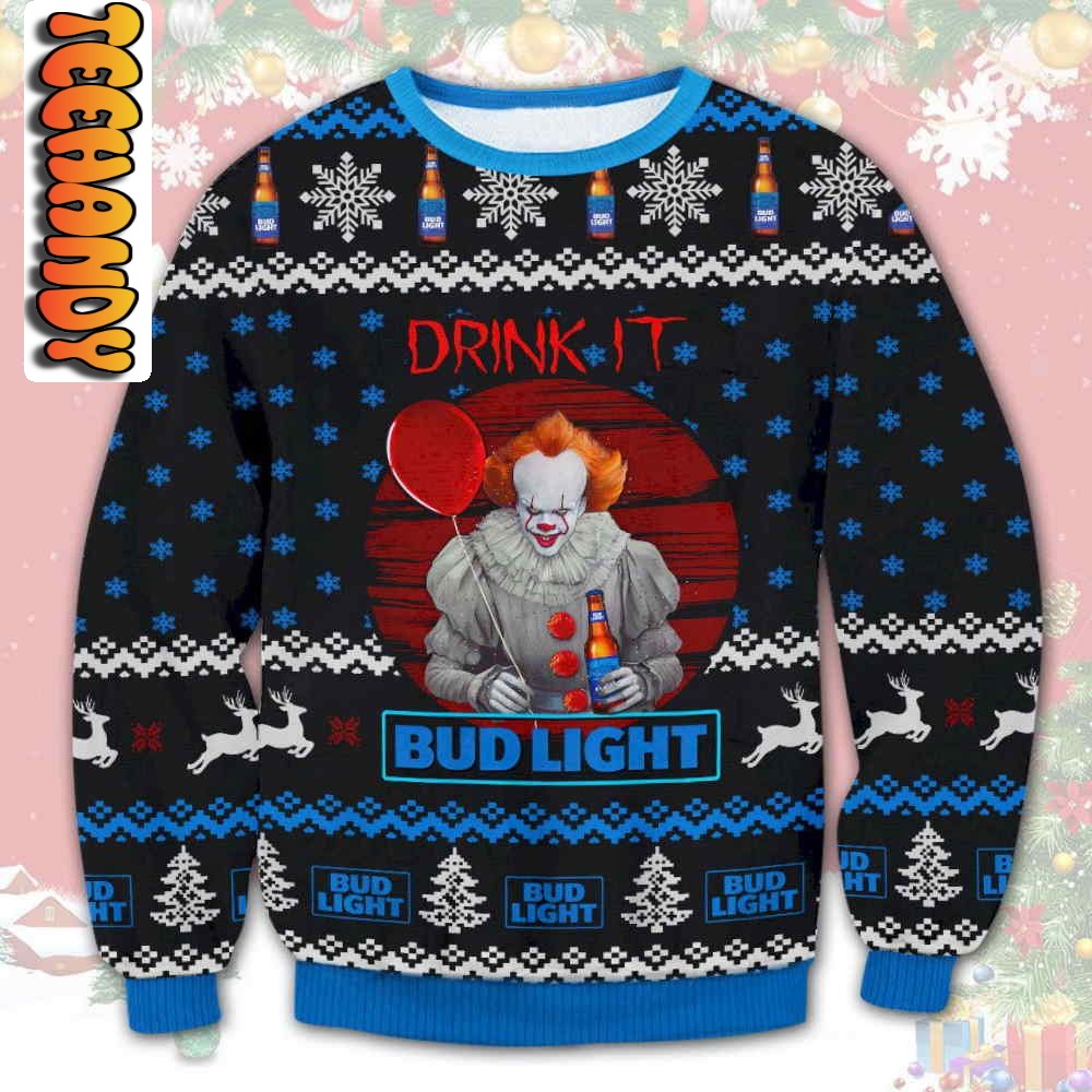 Bud Light Drink It Ugly Sweater