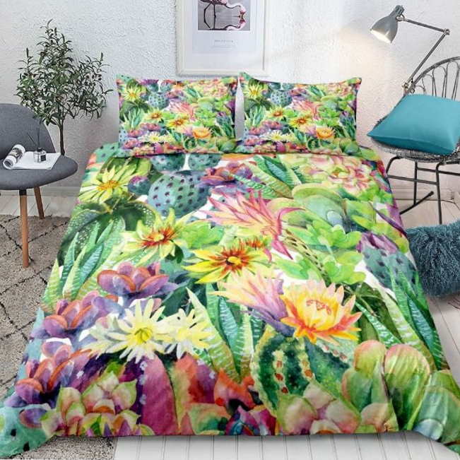 Cactus Garden With Flower 3D Bedding Set