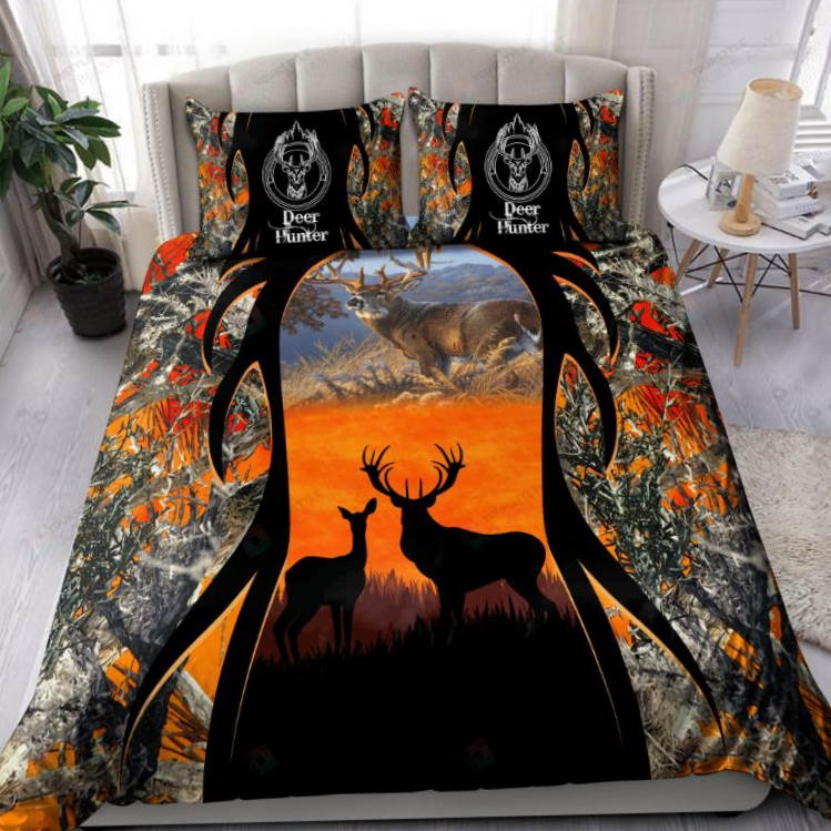 Camo Deer Hunter 3D Bedding Set