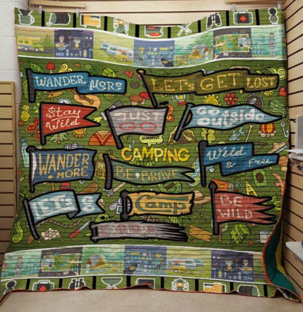 Camping 3D Quilt Blanket