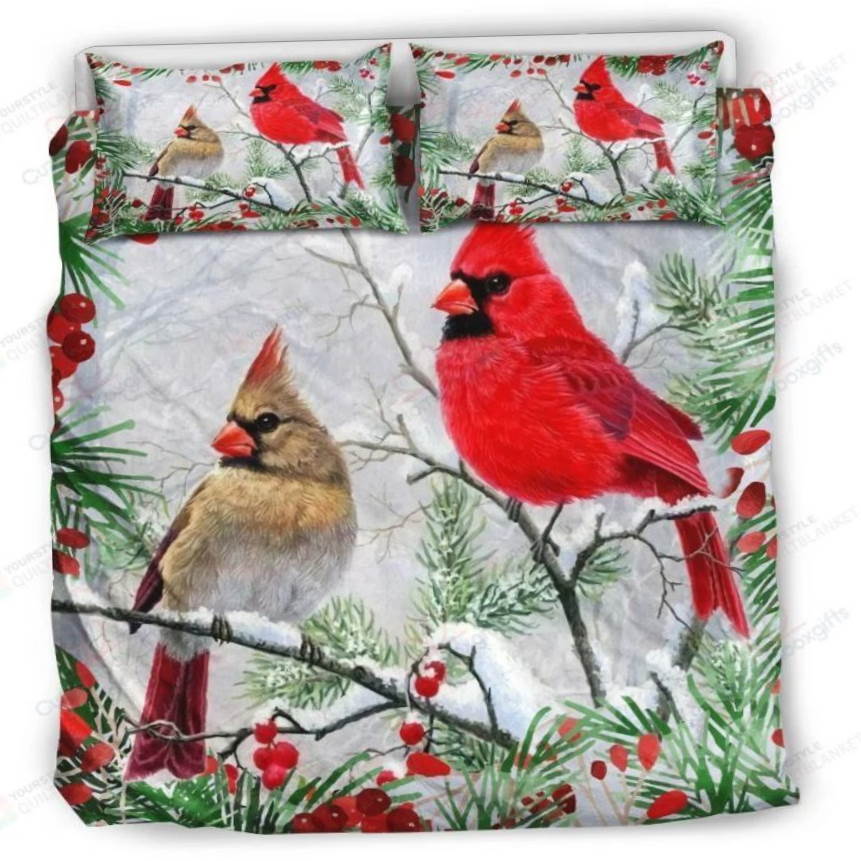 Cardinal In The Winter 3D Bedding Set