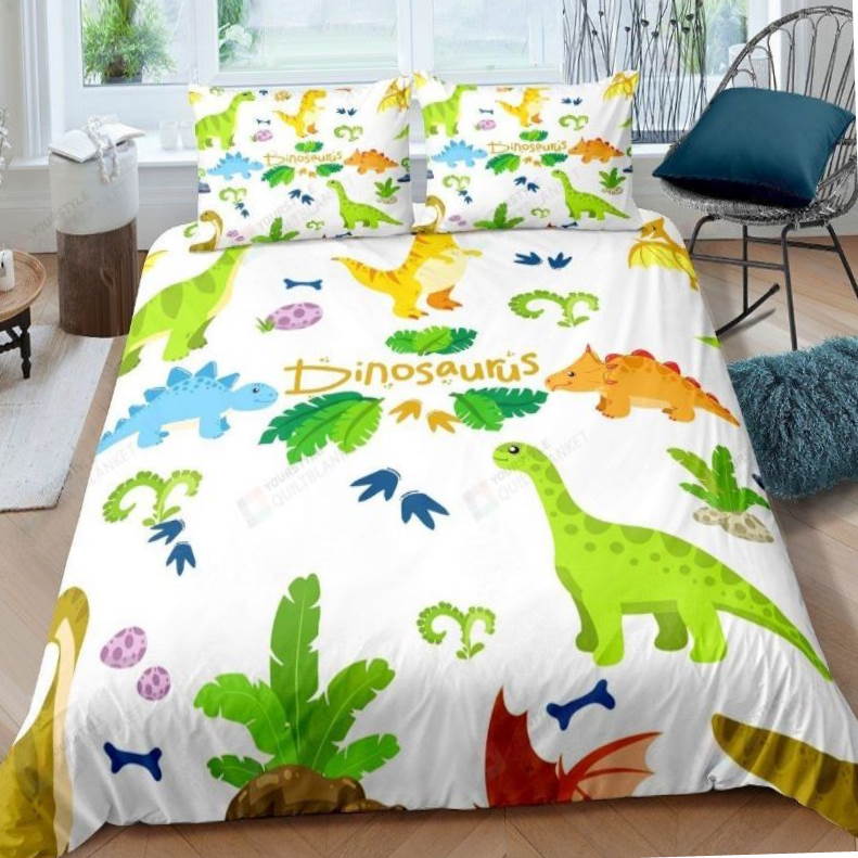 Cartoon Dinosaurs All Over Printed Bedding Set