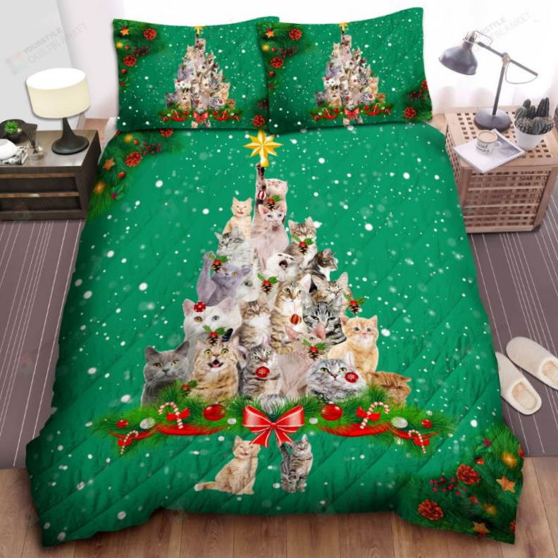 Cat Christmas Style 3D Bedding Set