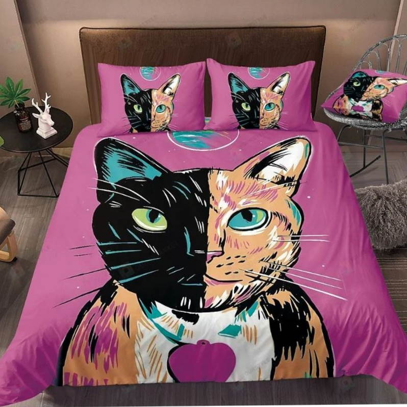 Cat Painting With Color 3D Bedding Set