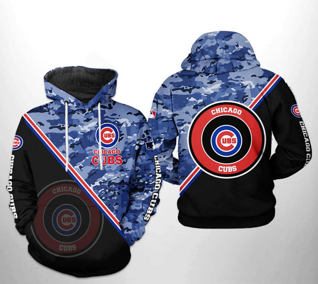 Chicago Cubs MLB Camo Team 3D Hoodie