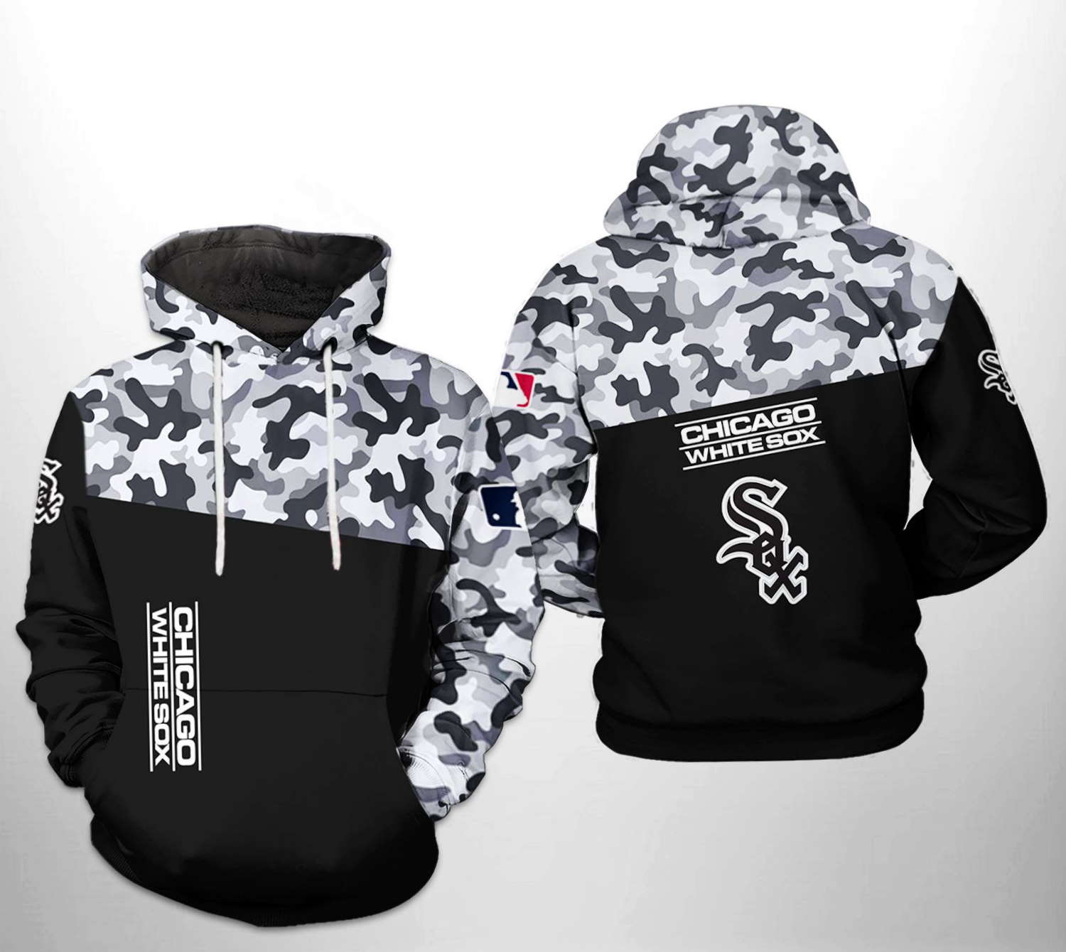 Chicago White Sox MLB Camo Veteran 3D Hoodie