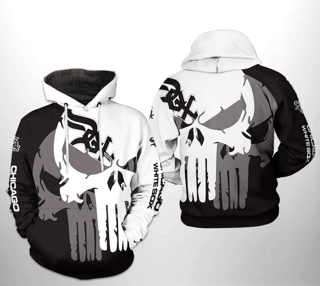 Chicago White Sox MLB Skull 3D Hoodie