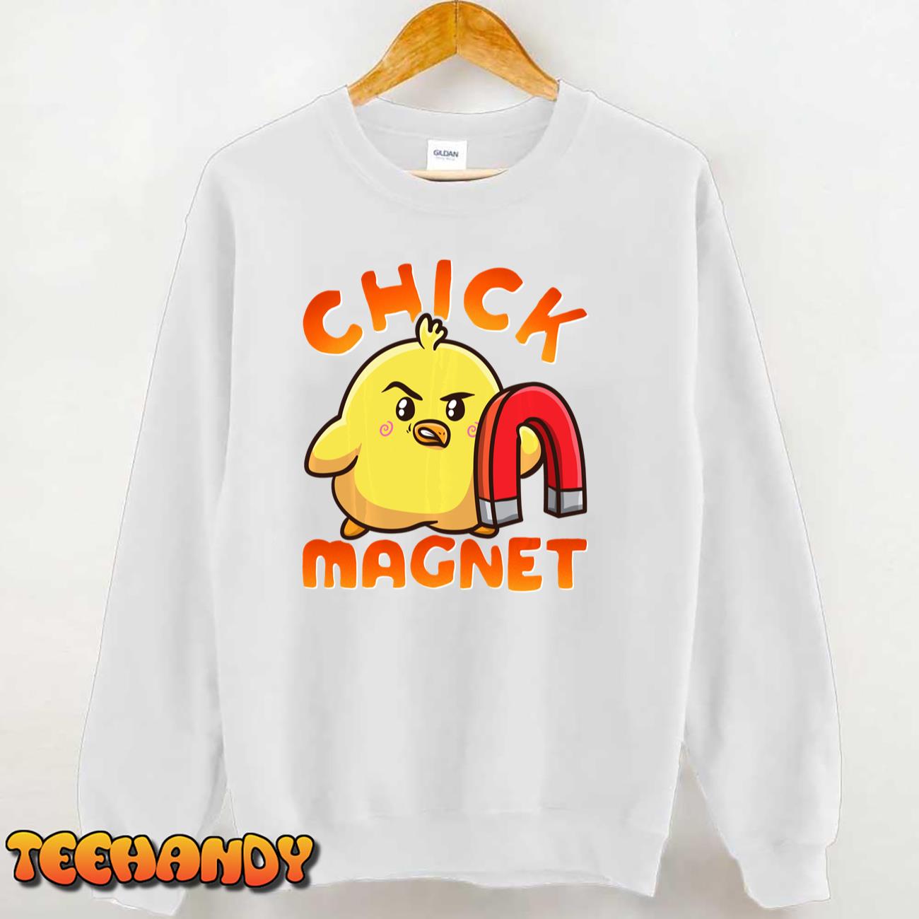 Chick Magnet Funny Halloween Costume Magnetic Little Chicken Long Sleeve T-Shirt