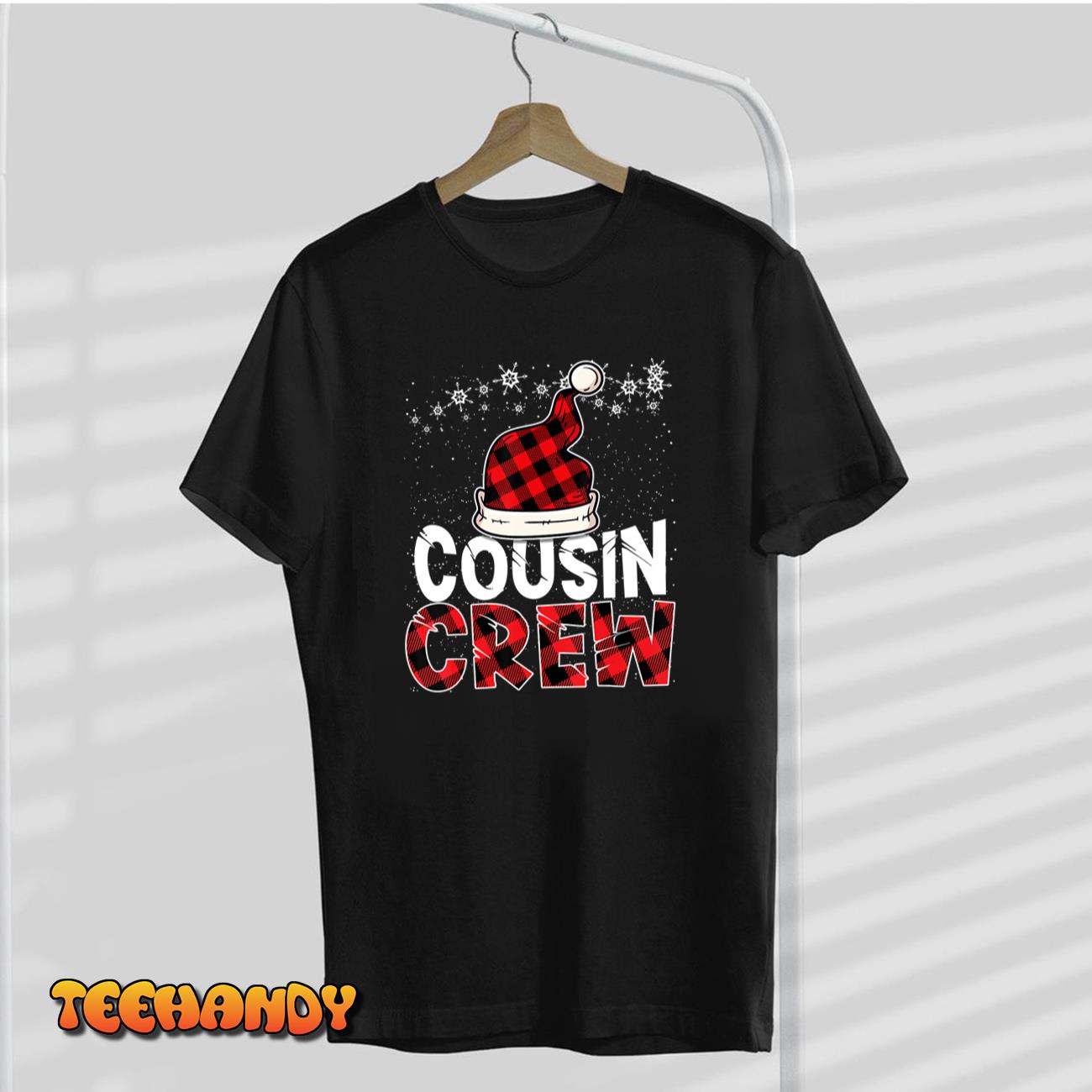 Christmas Cousin Crew Buffalo red plaid Pajamas Family Xmas T-Shirt