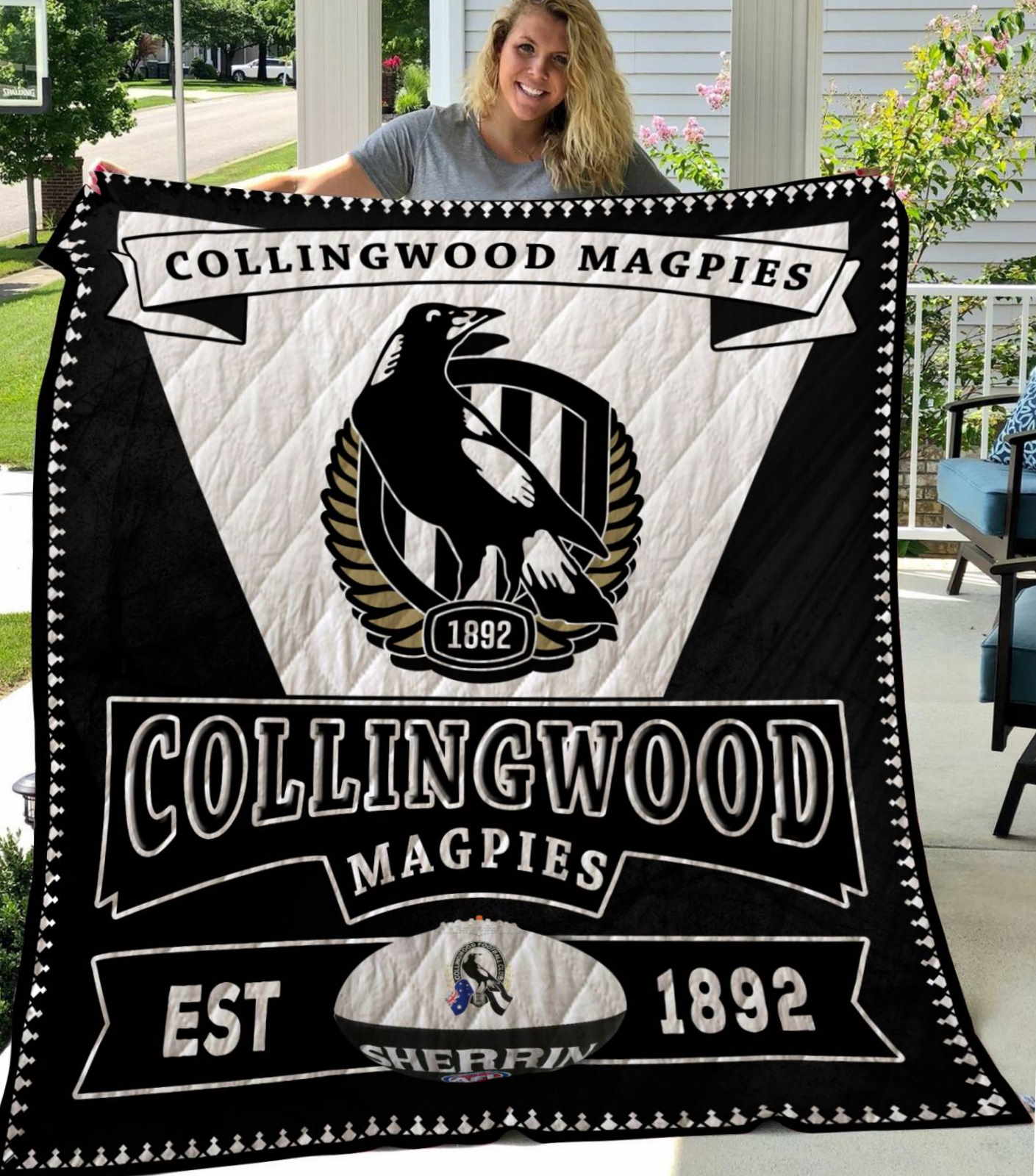 Collingwood Magpies 3D Quilt Blanket