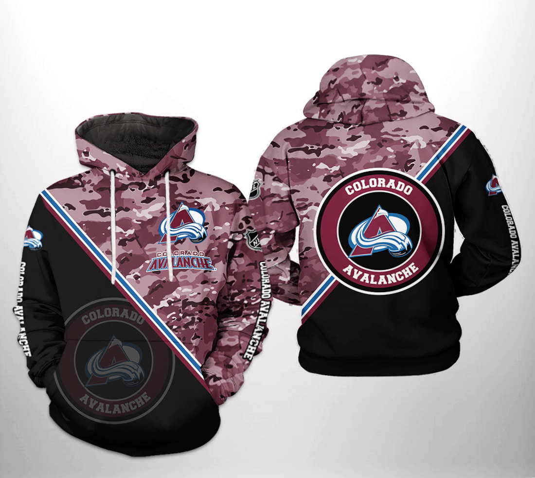 Colorado Avalanche NHL Camo Team 3D Hoodie