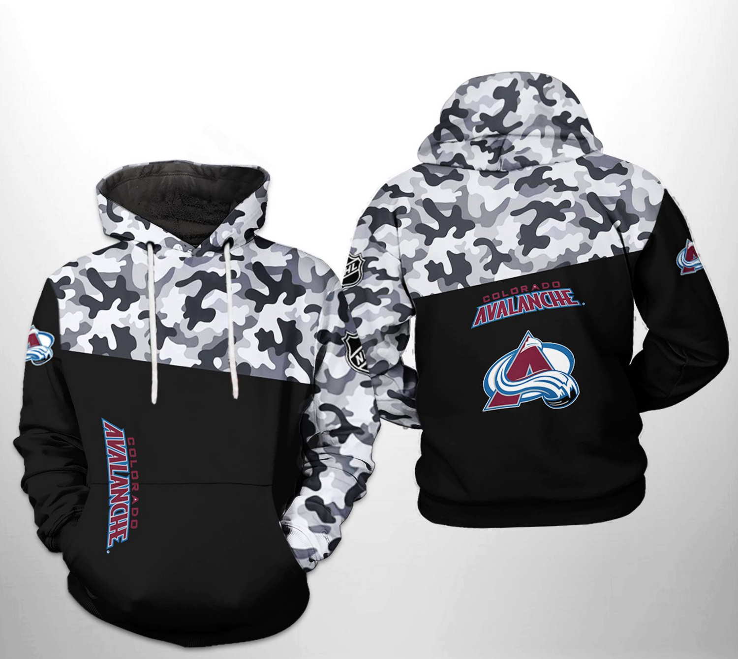 Colorado Avalanche NHL Camo Veteran 3D Hoodie