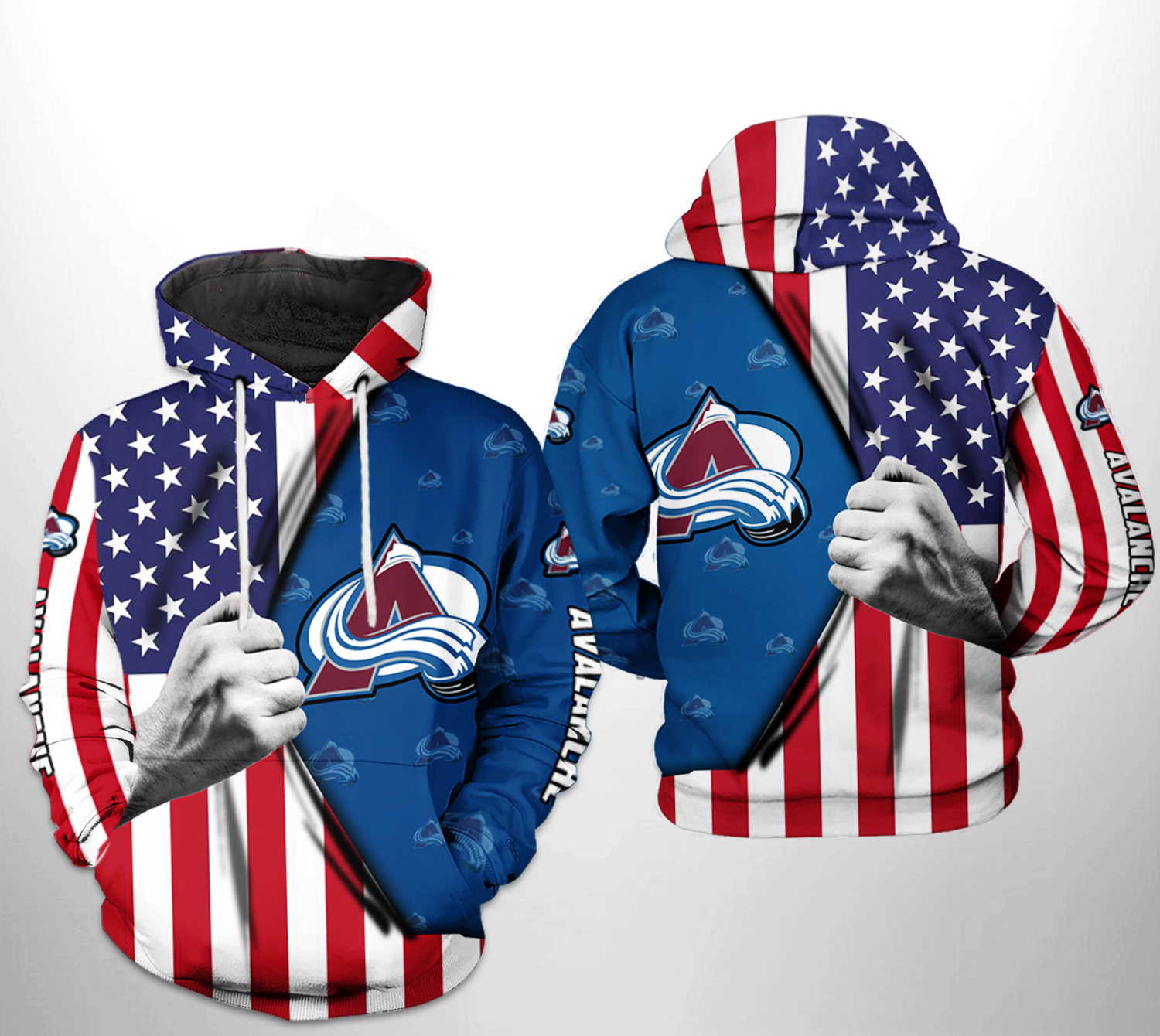 Colorado Avalanche NHL US FLag 3D Hoodie