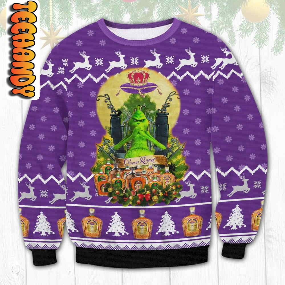 Crown Royal Grinch King Ugly Sweater