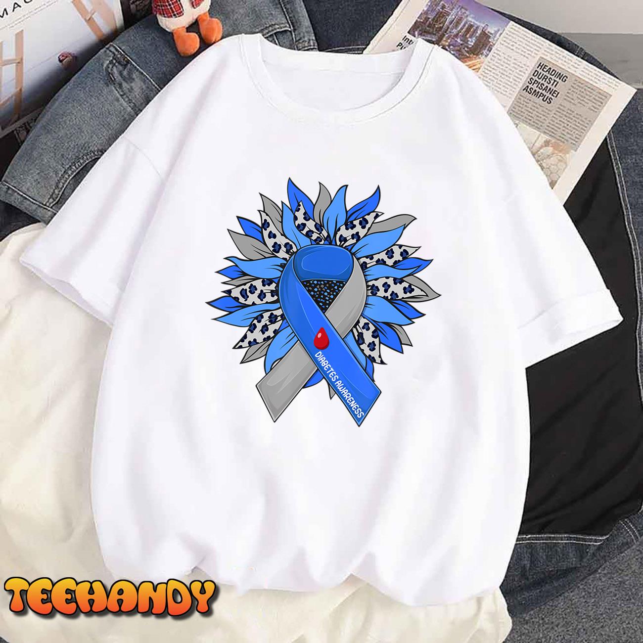 Diabetes Sunflower Type T1D T2D Diabetic Diabetes Awareness T-Shirt