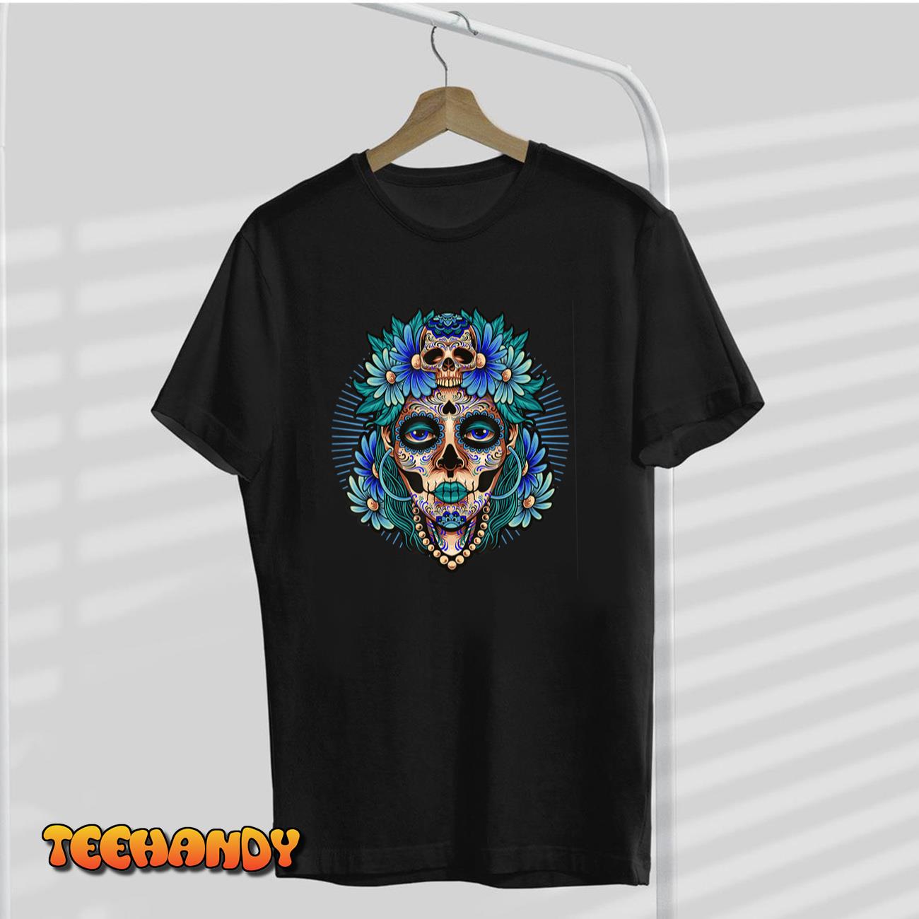 Dias de los Muertos Mexican Day of the dead Floral  Womens T-Shirt