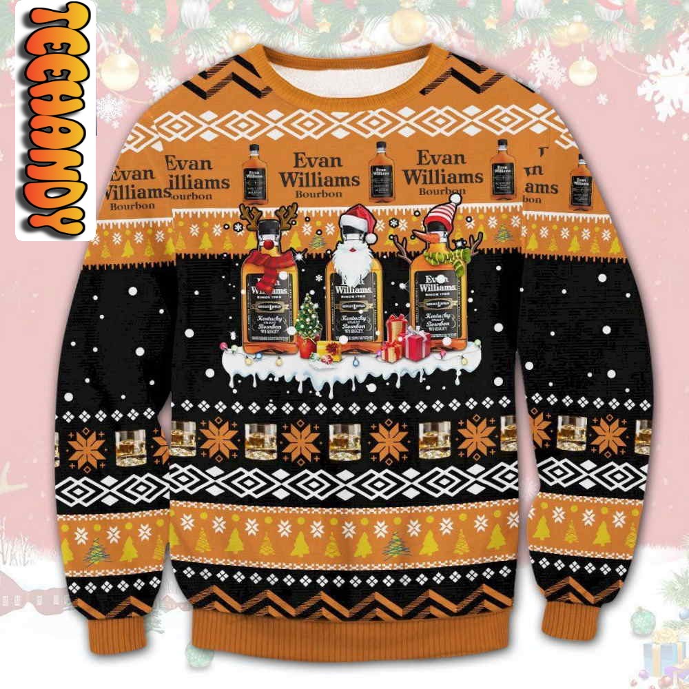 Evan Williams Bourbon Ugly Christmas Sweater