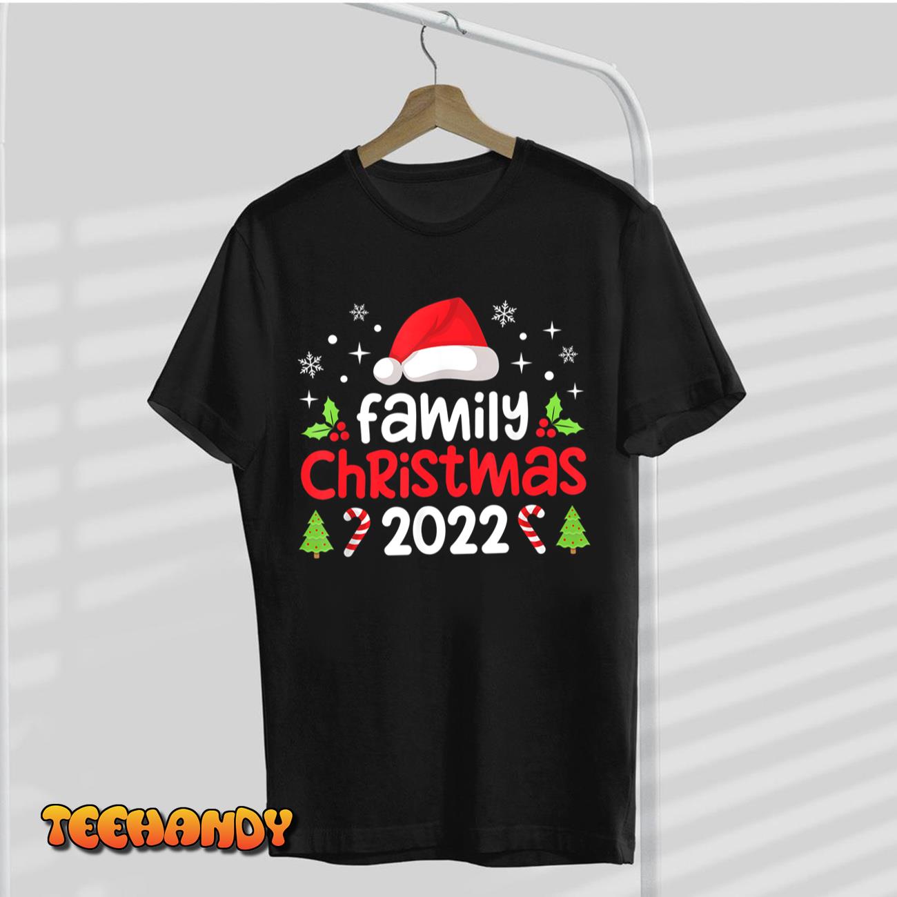 Family Christmas 2022 Matching Shirts Funny Santa Elf Squad T-Shirt