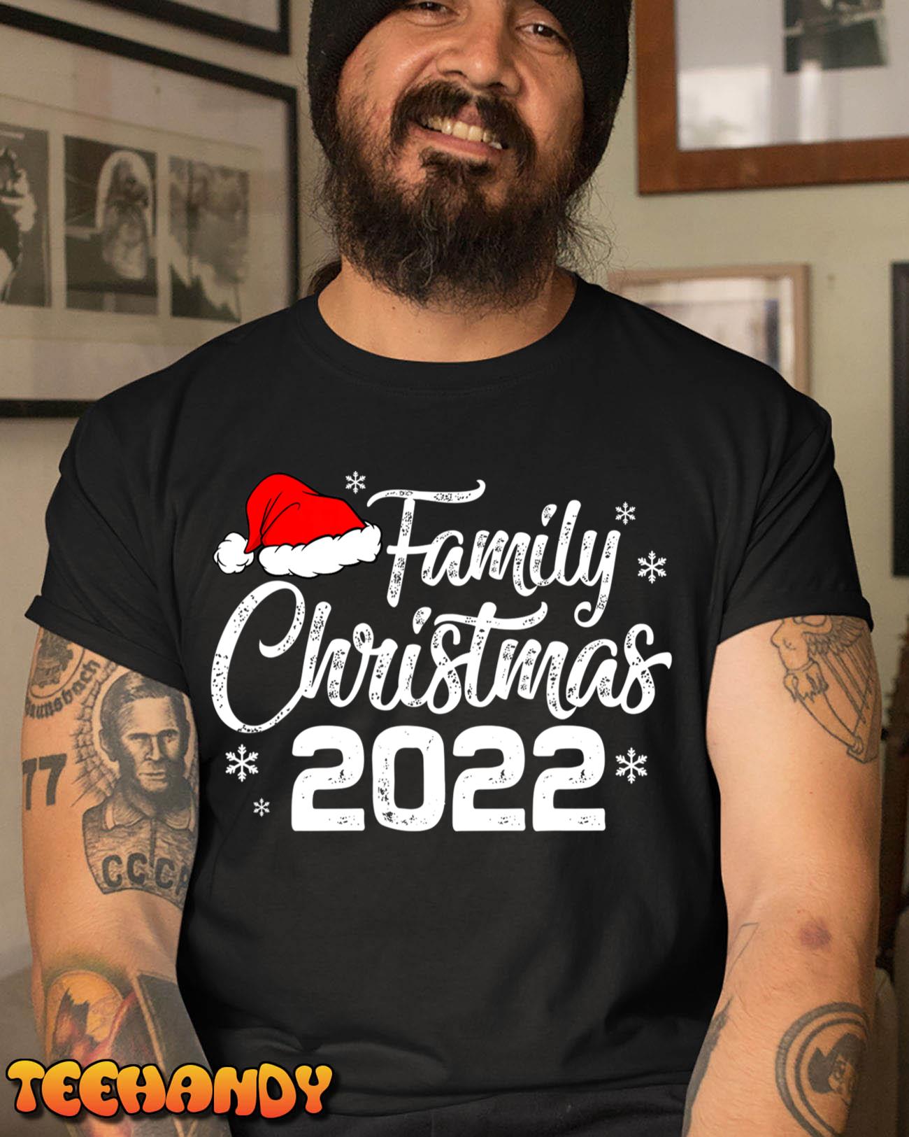 Family Christmas 2022 Xmas Pajamas Family Matching Costume T-Shirt