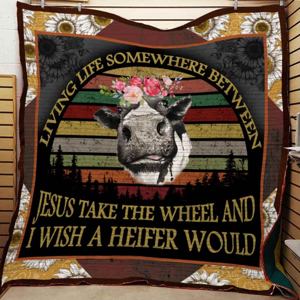 Farmer Heifer 3D Customized Quilt Blanket