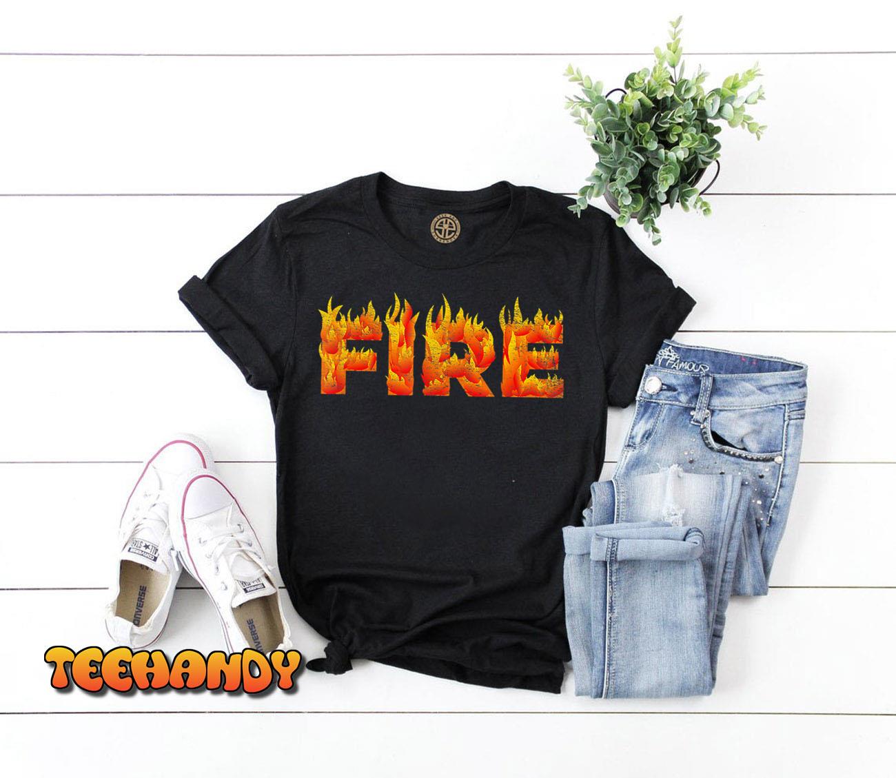 FIRE Couple Matching DIY Last Minute Halloween Party Costume T-Shirt