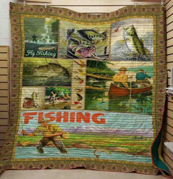 Flying Fishing 3D Quilt Blanket