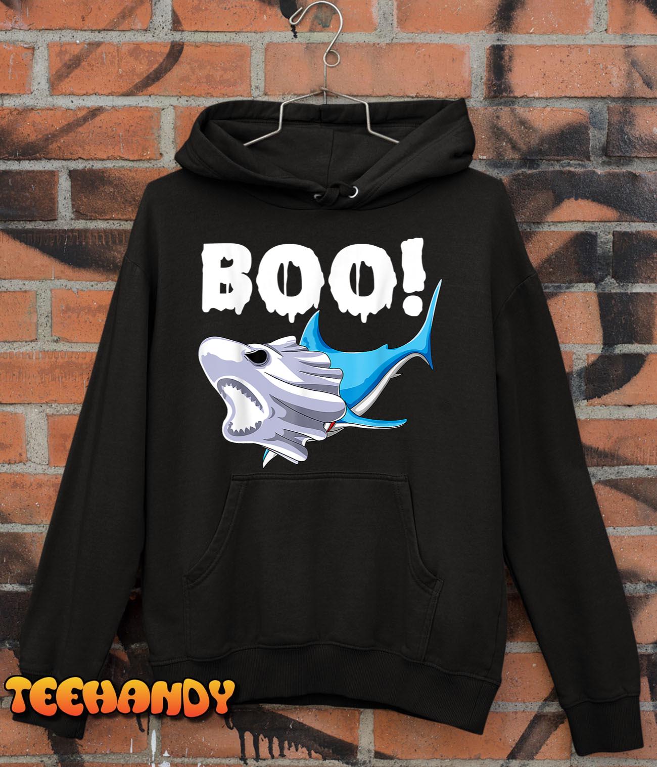 Funny Shark Halloween Boo Spooky Ghost Costume T-Shirt