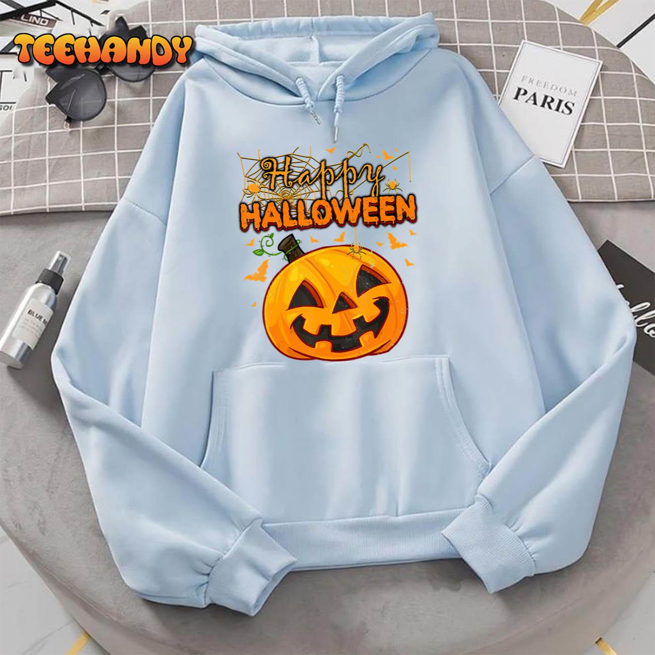 Funny Spooky Season Retro Pumpkin Happy Halloween T-Shirt