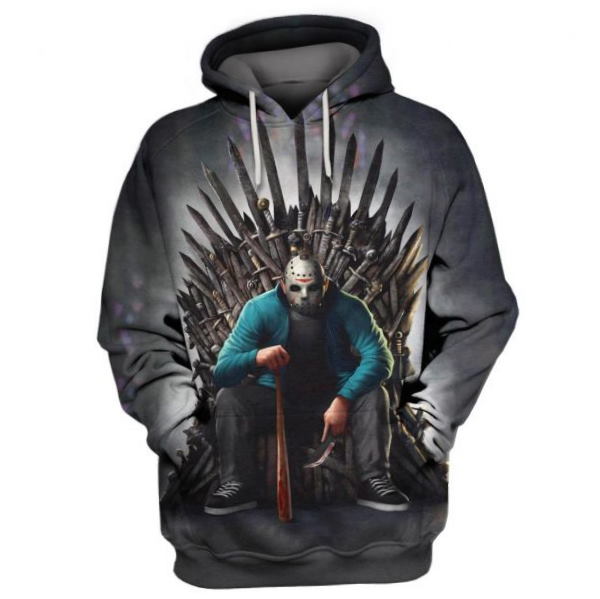 Game Of Throne Jason Voorhees Halloween 3D Hoodie Zipper Hoodie