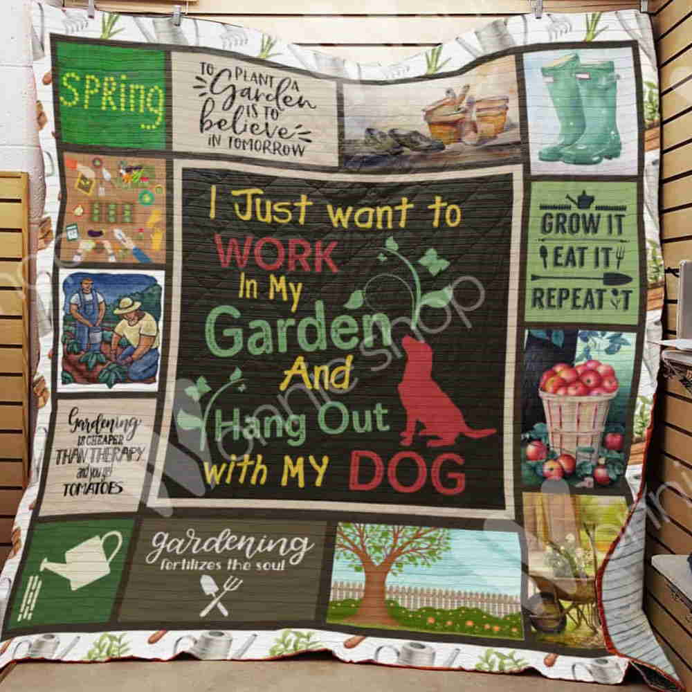 Gardening Dog 3D Quilt Blanket