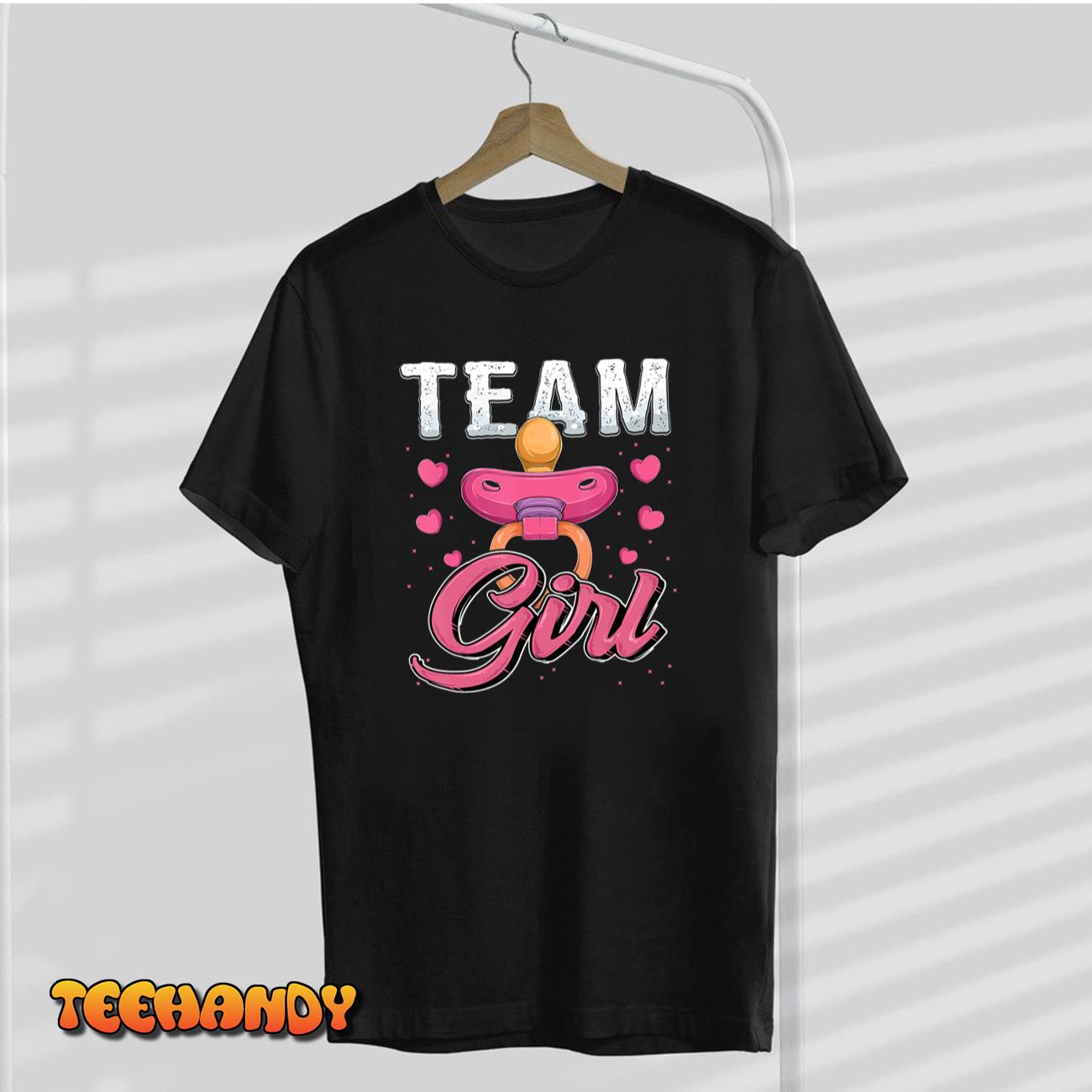 Gender reveal party Team Girl baby shower matching family T-Shirt