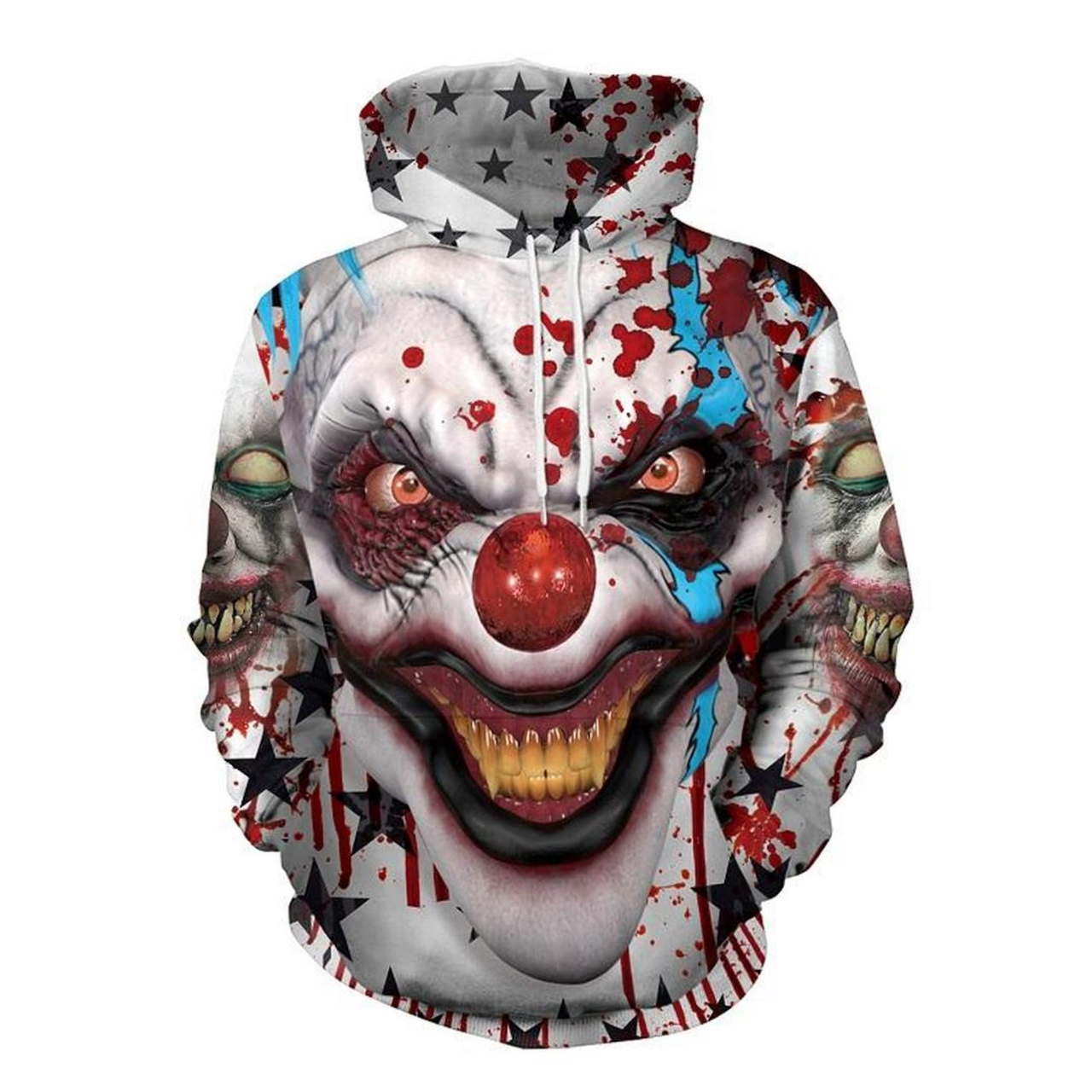 Halloween Clown Face Print 3D Hoodie Zipper Hoodie