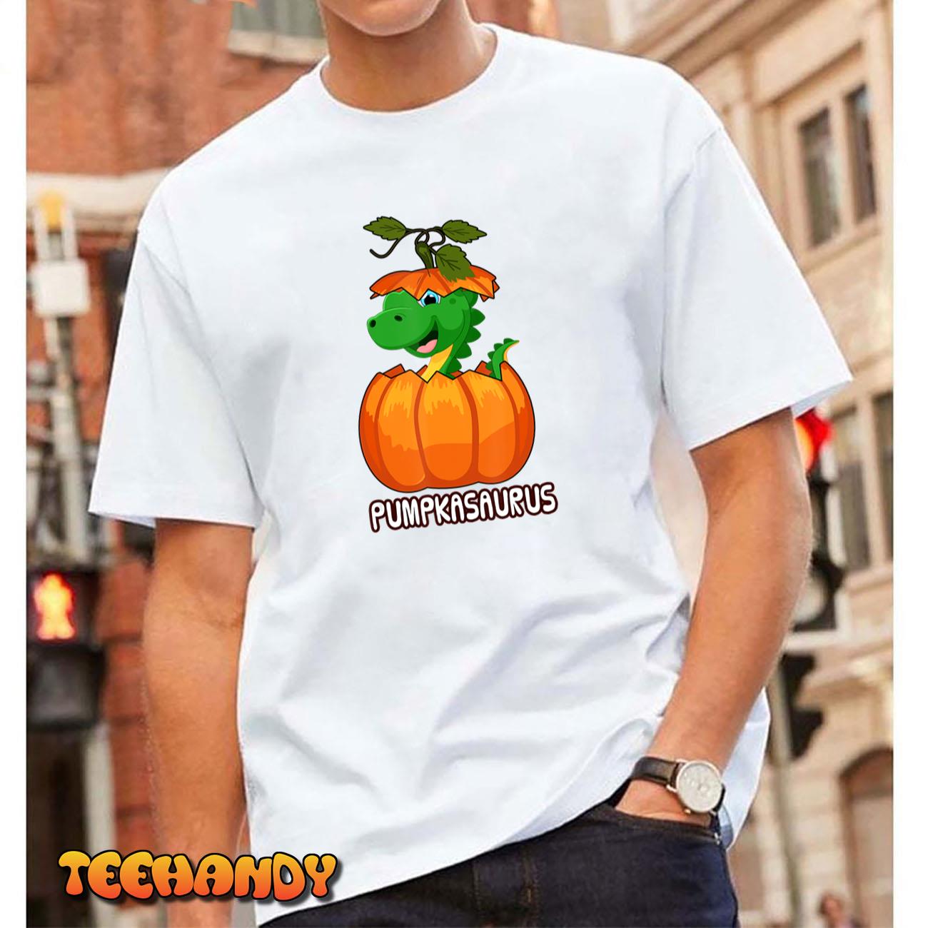 Halloween Funny for Boys Kids Pumpkasaurus Dinosaur Pumpkin T-Shirt