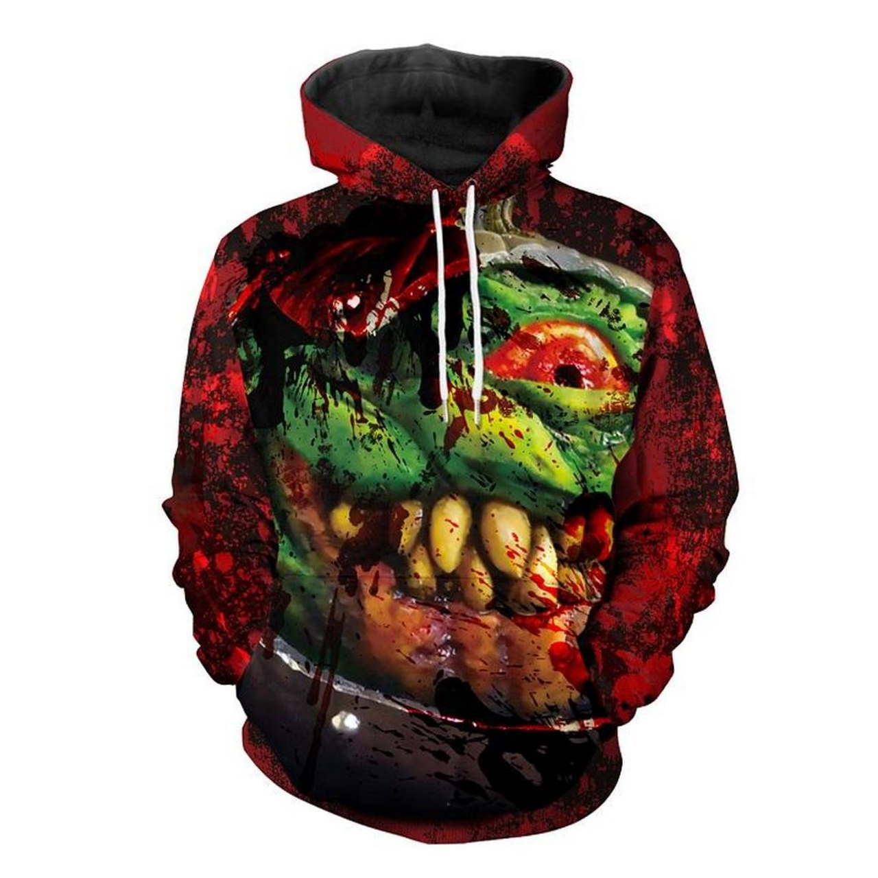 Halloween Monster Print 3D Hoodie Zipper Hoodie