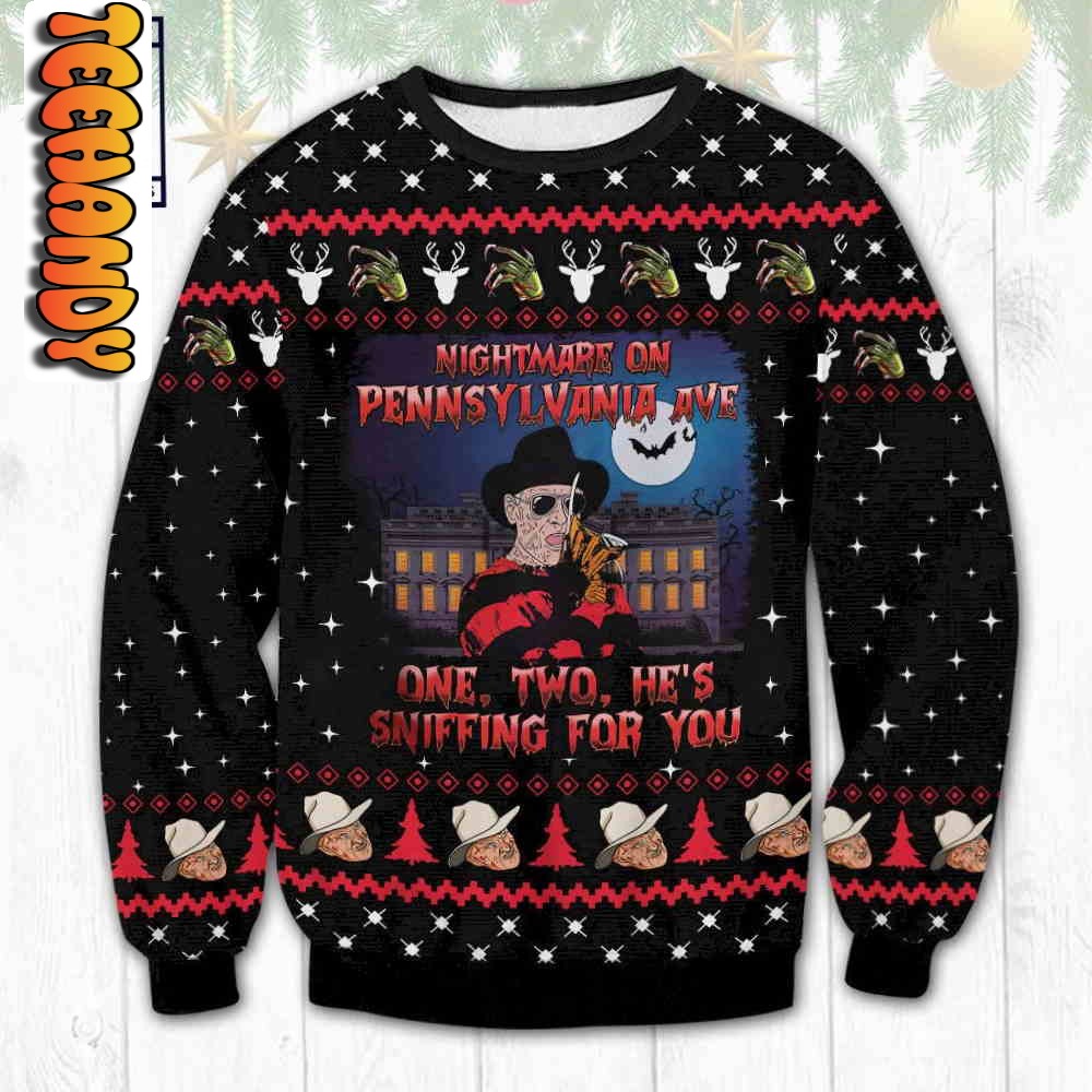 Halloween Nightmare Freddy Krueger Ugly Christmas Sweater