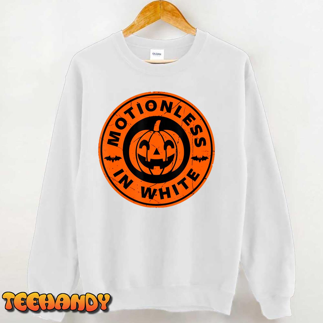 Halloween Pumpkin Scary Funny Motionlesses In White T-Shirt