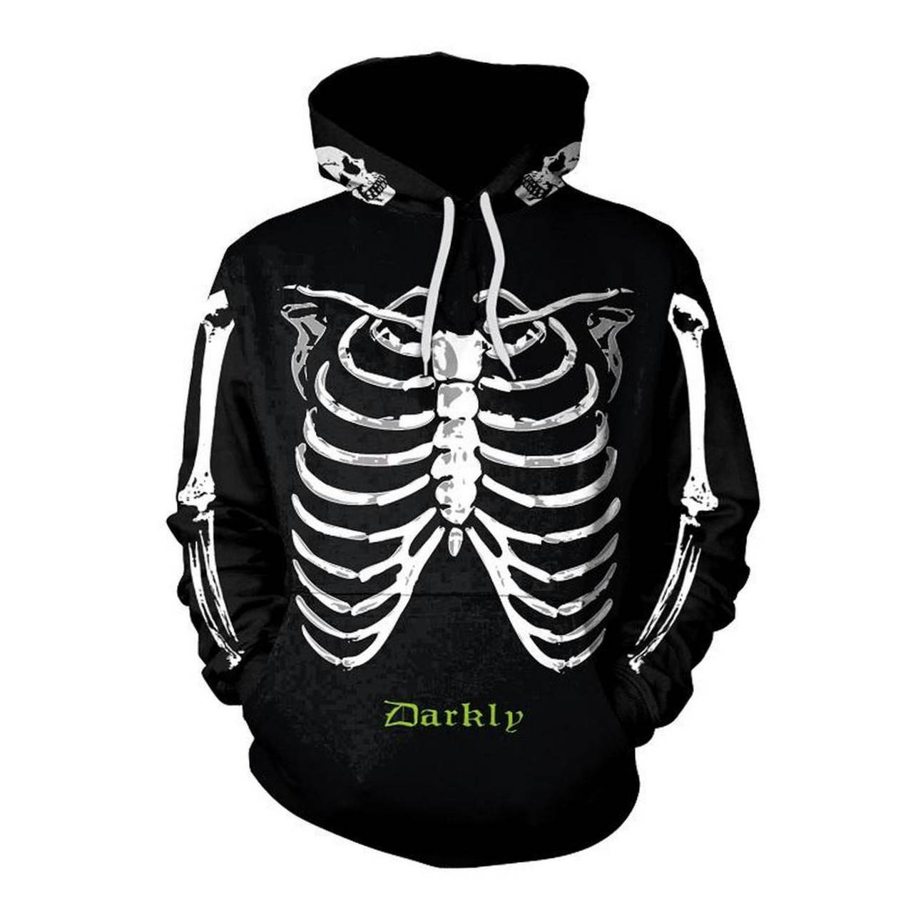 Halloween Skeleton Print 3D Hoodie Zipper Hoodie