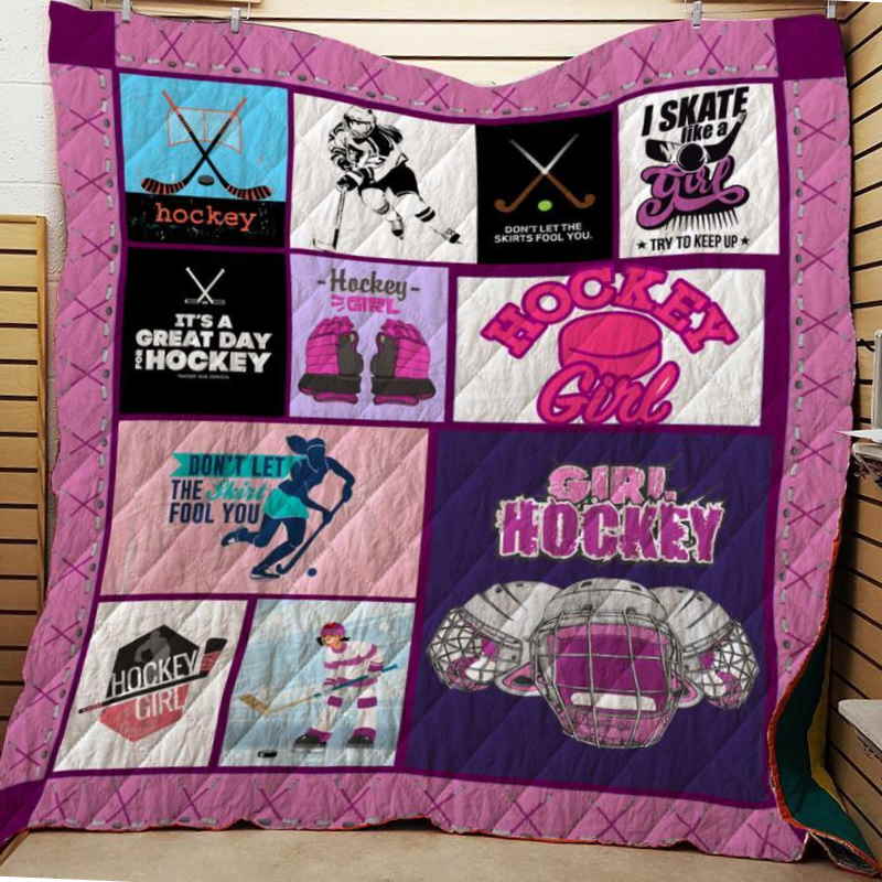 Hockey Girl 3D All Over Print Quilt Blanket