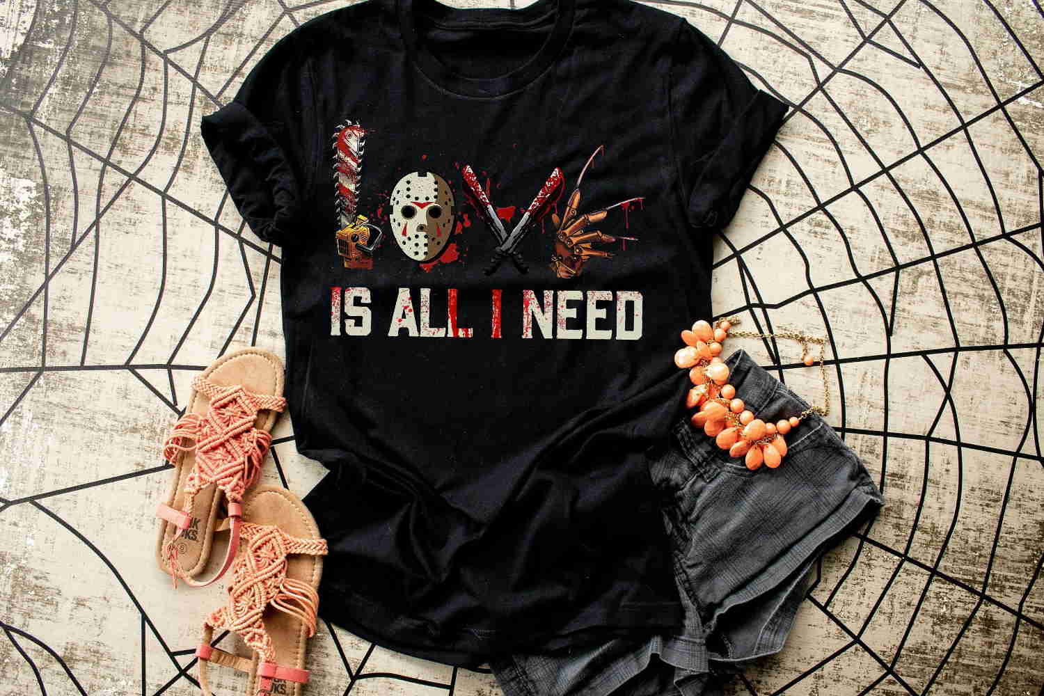 HORROR LOVE IS All I need Tees  Scary Movie Tee Horror Movie Unisex T Shirt