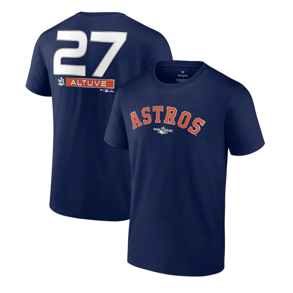 Houston Astros Jose Altuve 2022 World Series Name & Number T-Shirt