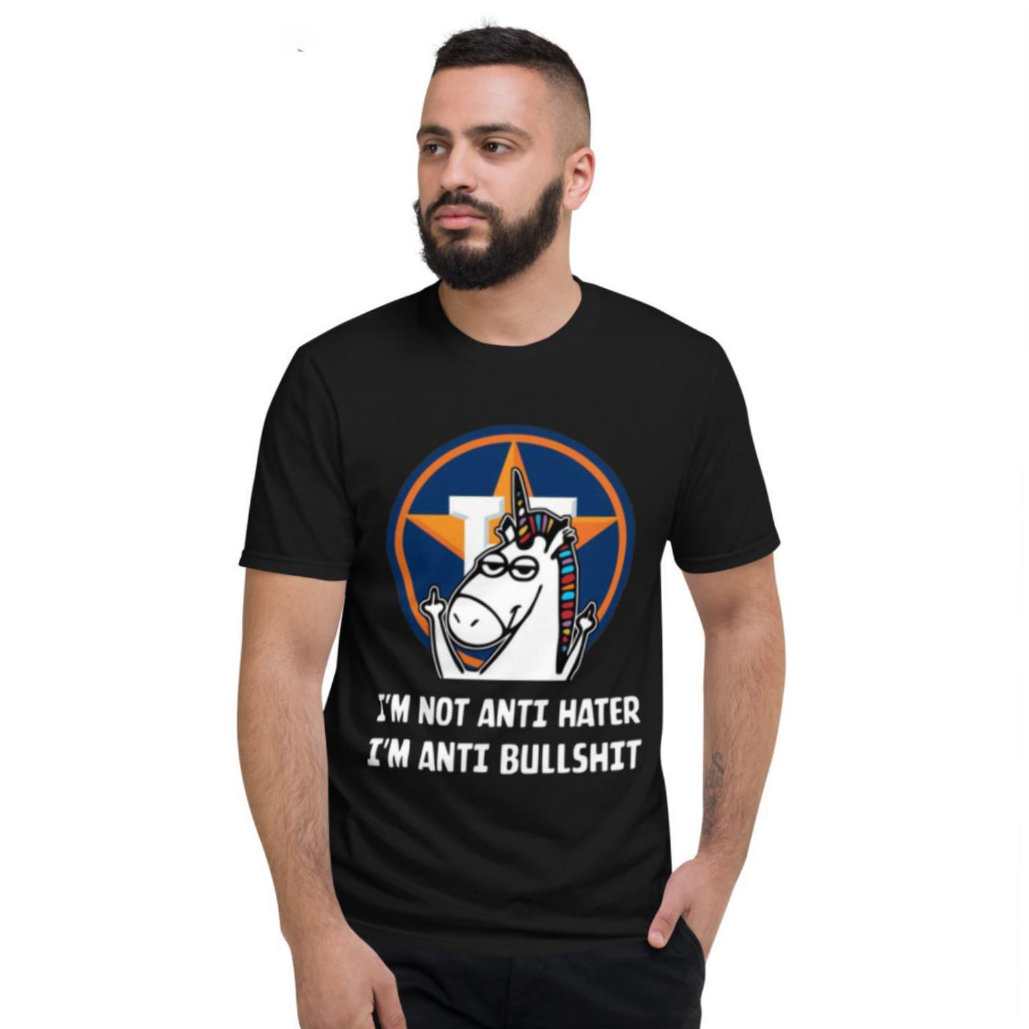 Houston Astros MLB Baseball Unicorn I’m Not Anti Hater I’m Anti Bullshit Shirt