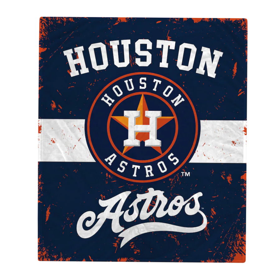 Houston Astros Retro Stripe Flannel Fleece Blanket