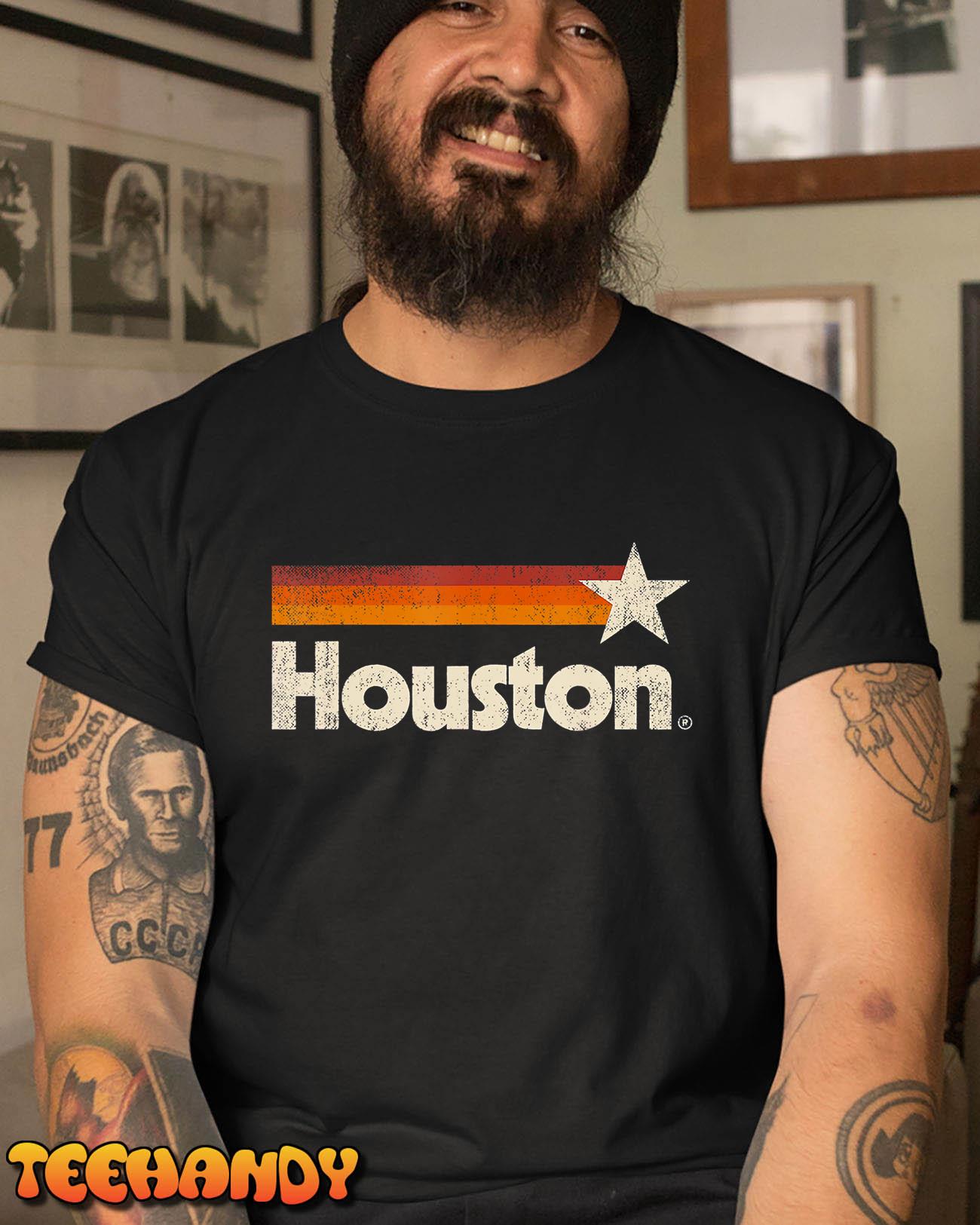  Vintage Houston Texas T-Shirt Houston Strong Stripes T