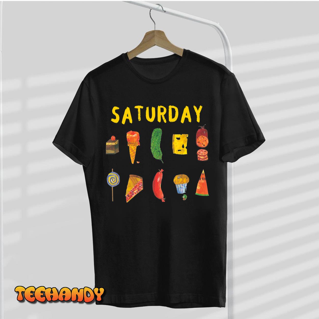 Hungry Caterpillars SATURDAY Funny Fruit Lover Vegan T-Shirt