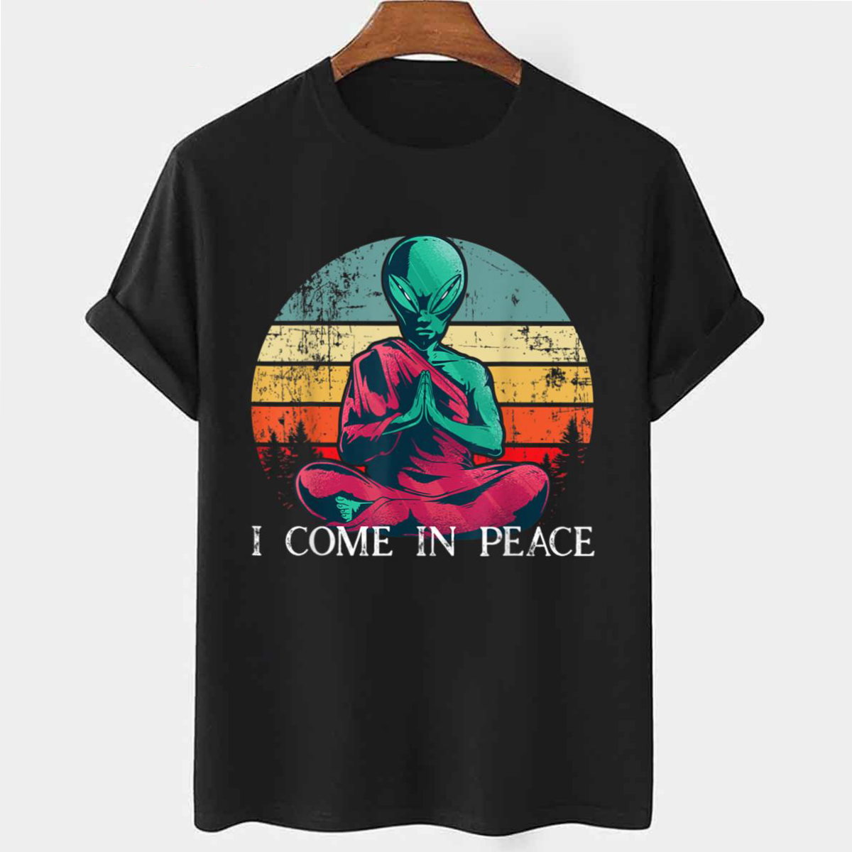 I Come In Peace Funny Alien Rave Edm Unisex T-shirt