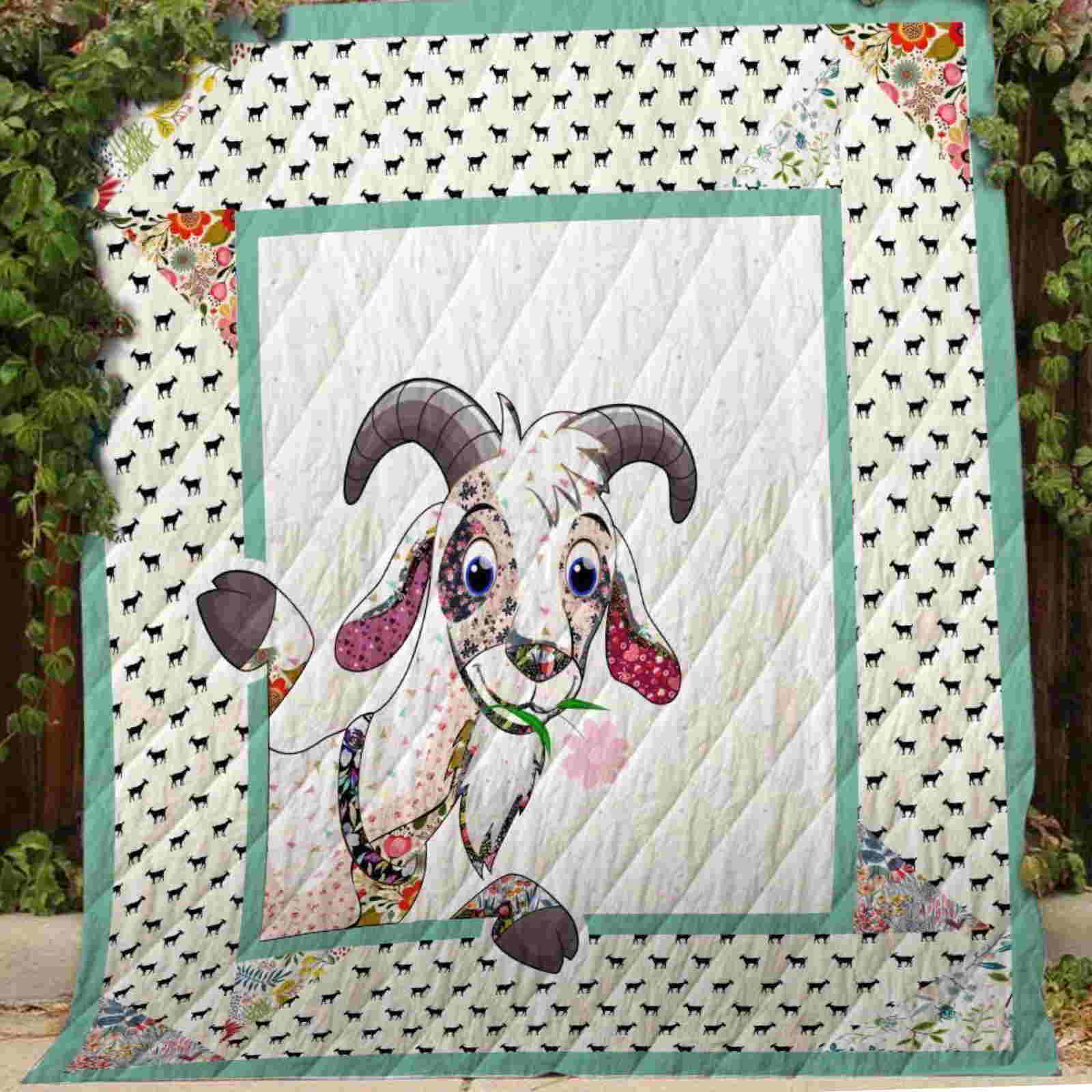 I Love Goat Quilt Blanket