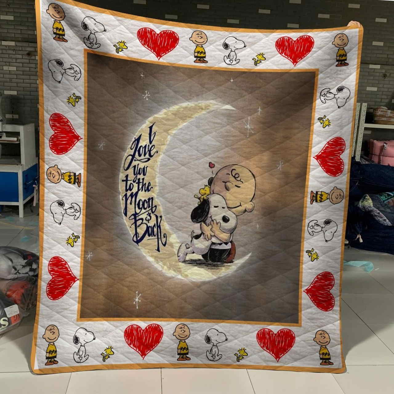 I Love You Snoopy Quilt Blanket