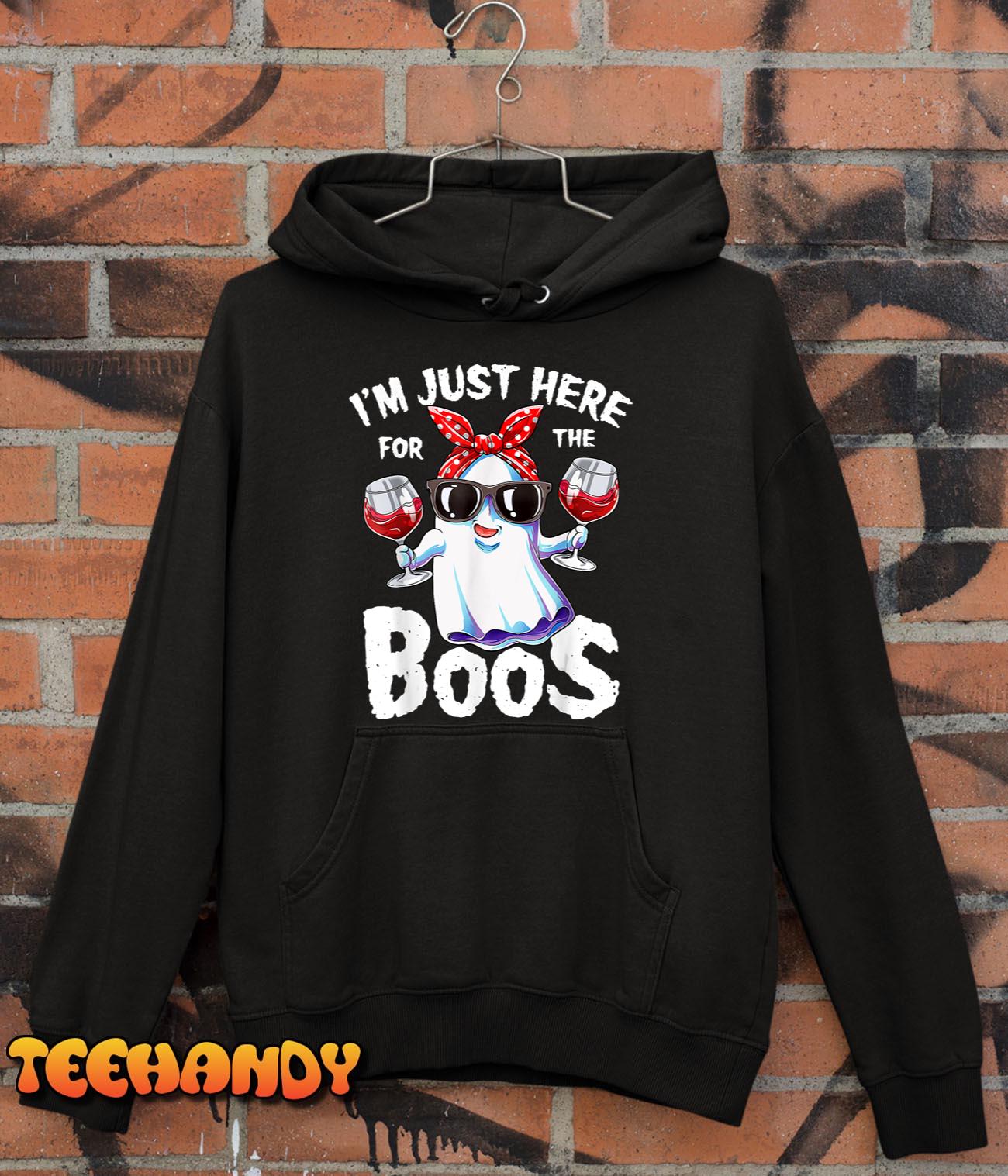 I’m Just Here For The Boos Halloween Women Ghost Cute Funny T-Shirt